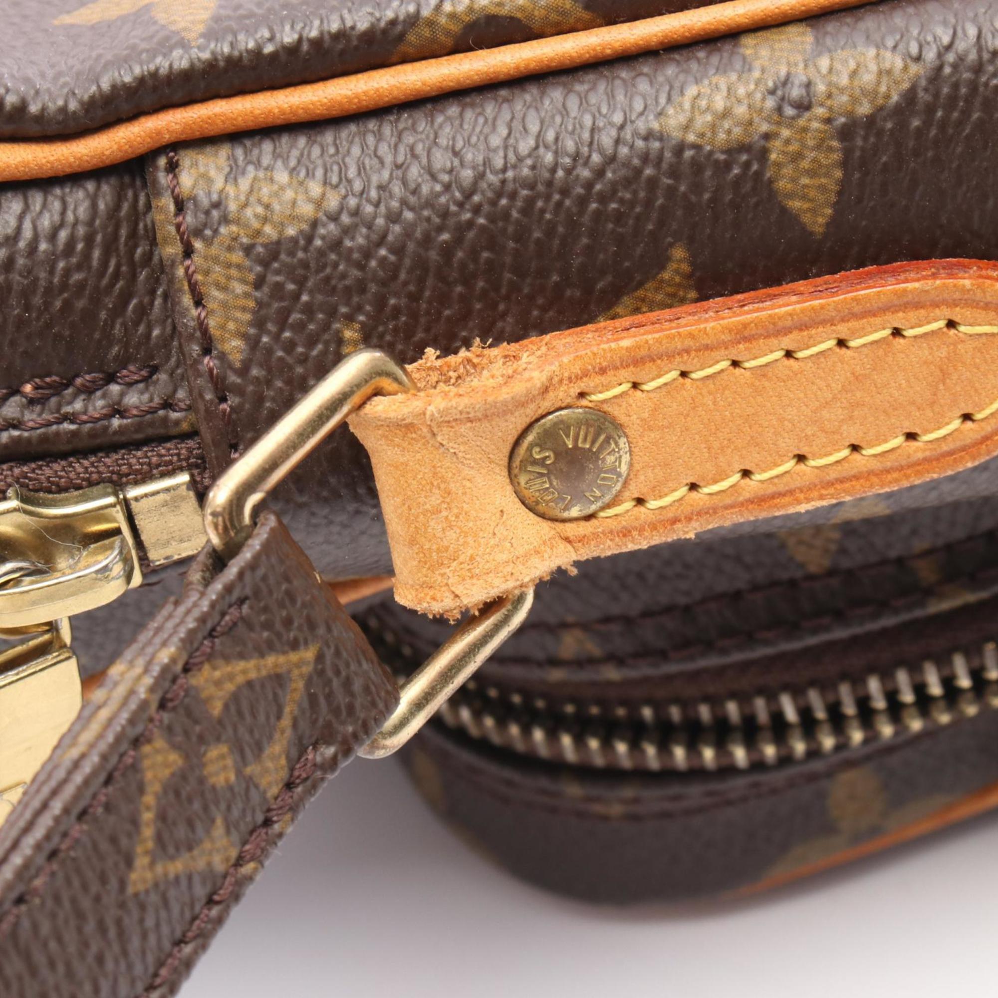 Louis Vuitton Monogram Brown Coated Canvas Leather Shoulder Bag