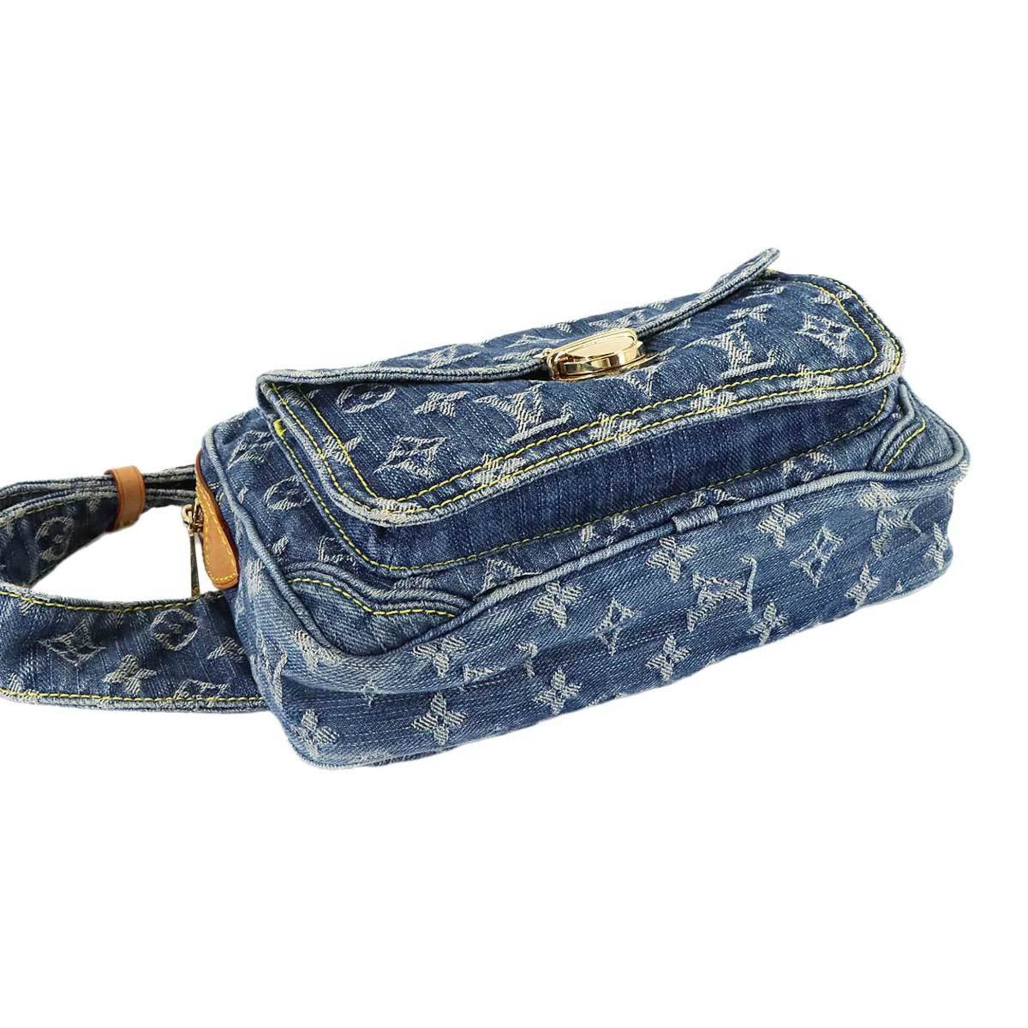 Louis Vuitton Blue Monogram Denim Fanny Pack Pouch Sling Bag