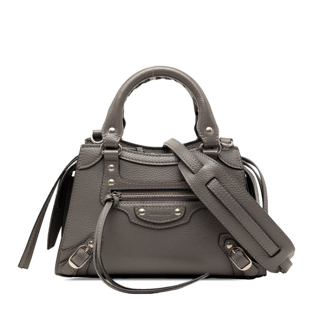 Balenciaga Gray Leather Handbag Shoulder