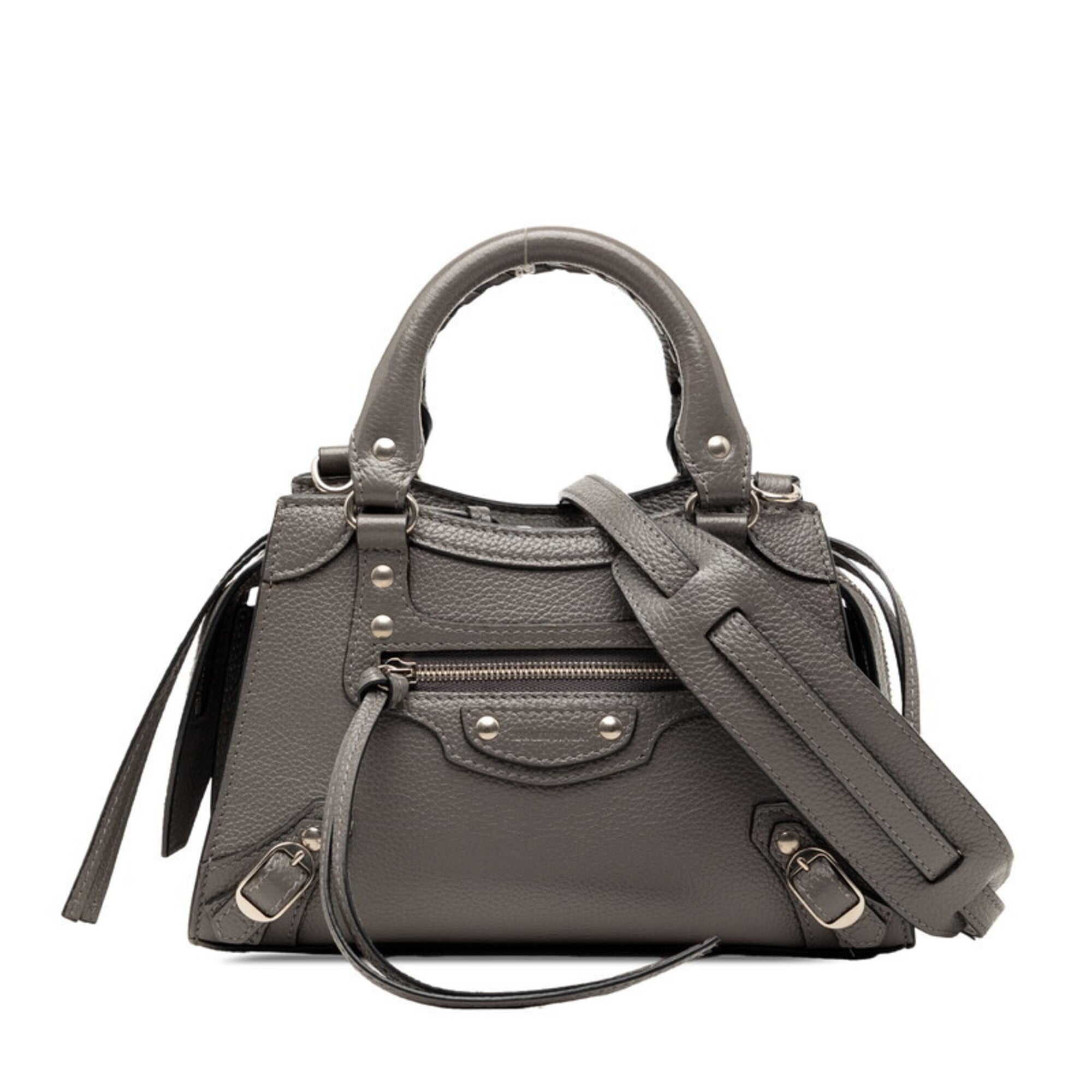 Balenciaga Gray Leather Handbag Shoulder