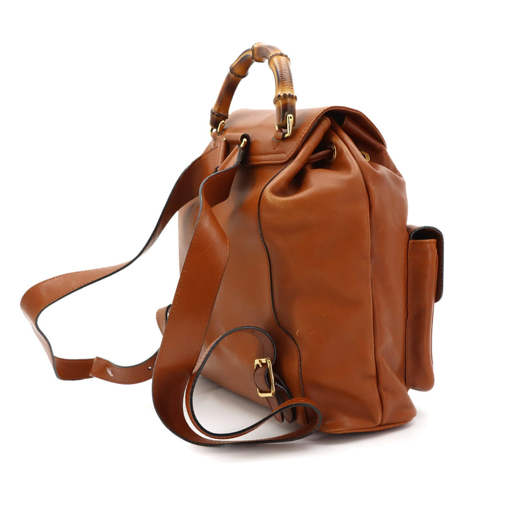 Gucci Brown Leather Backpack (Pre-Owned)