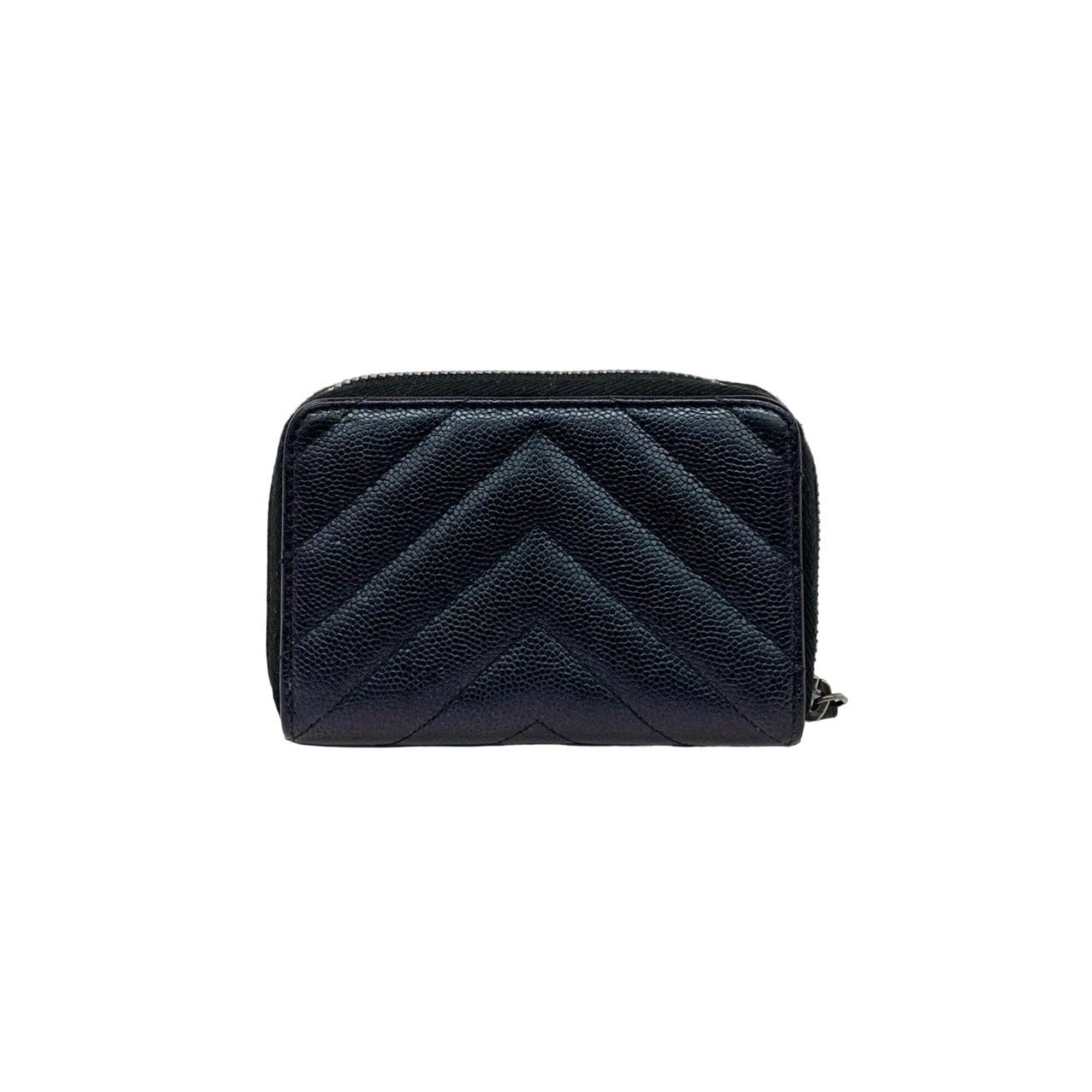 Chanel Black Grained Calfskin Coin Purse/Coin Case