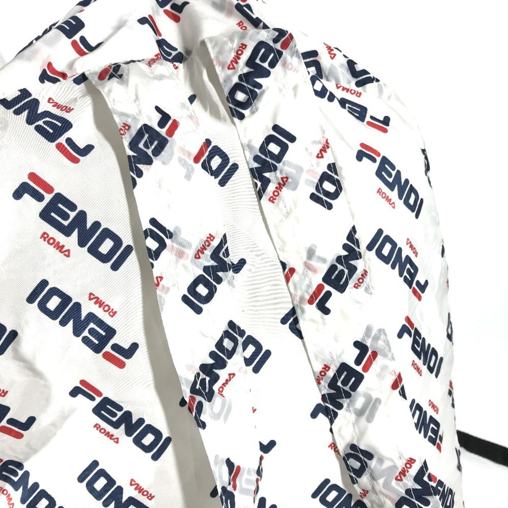 Fendi Navy Red Color White Nylon Backpack
