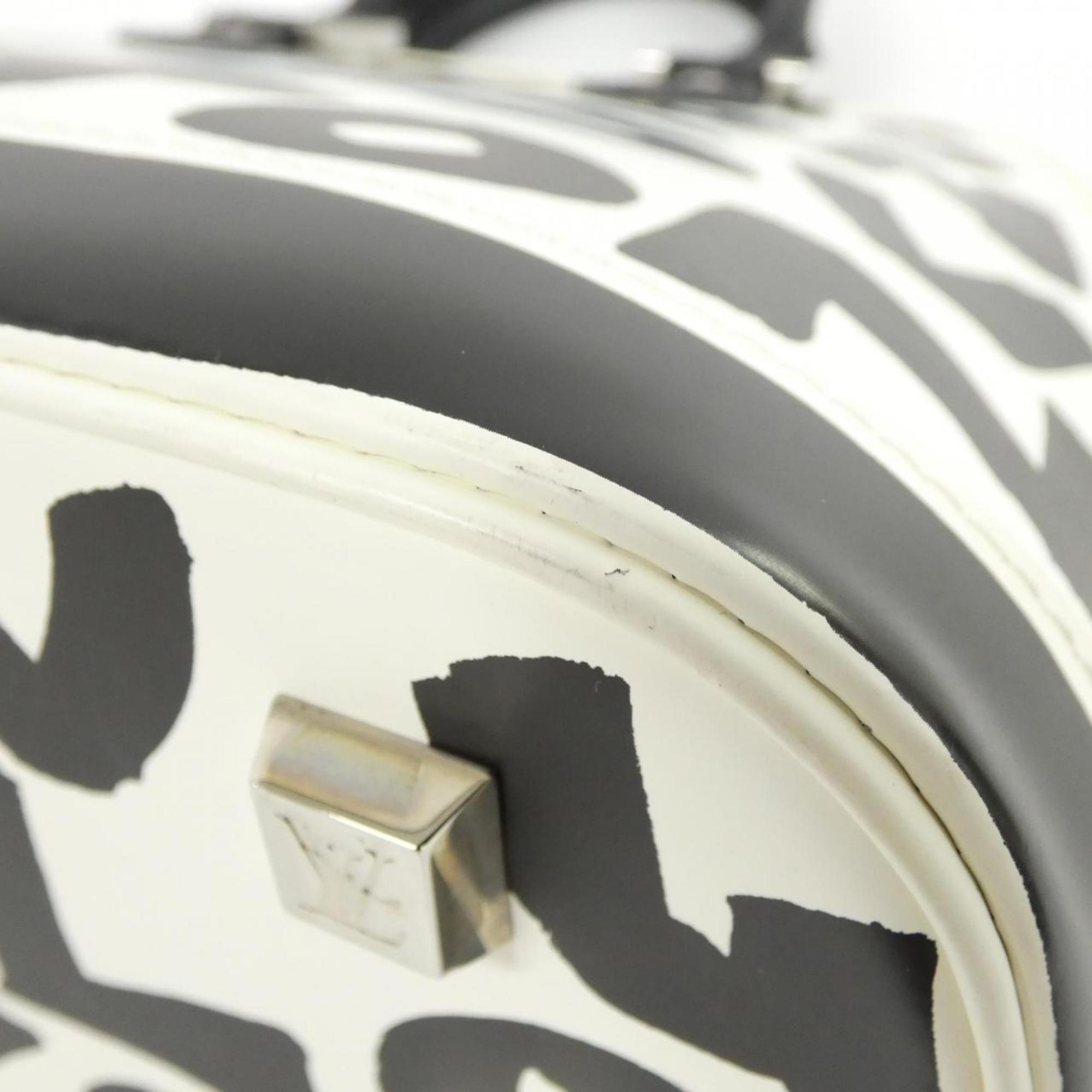 Louis Vuitton Black White Coated Canvas Handbag