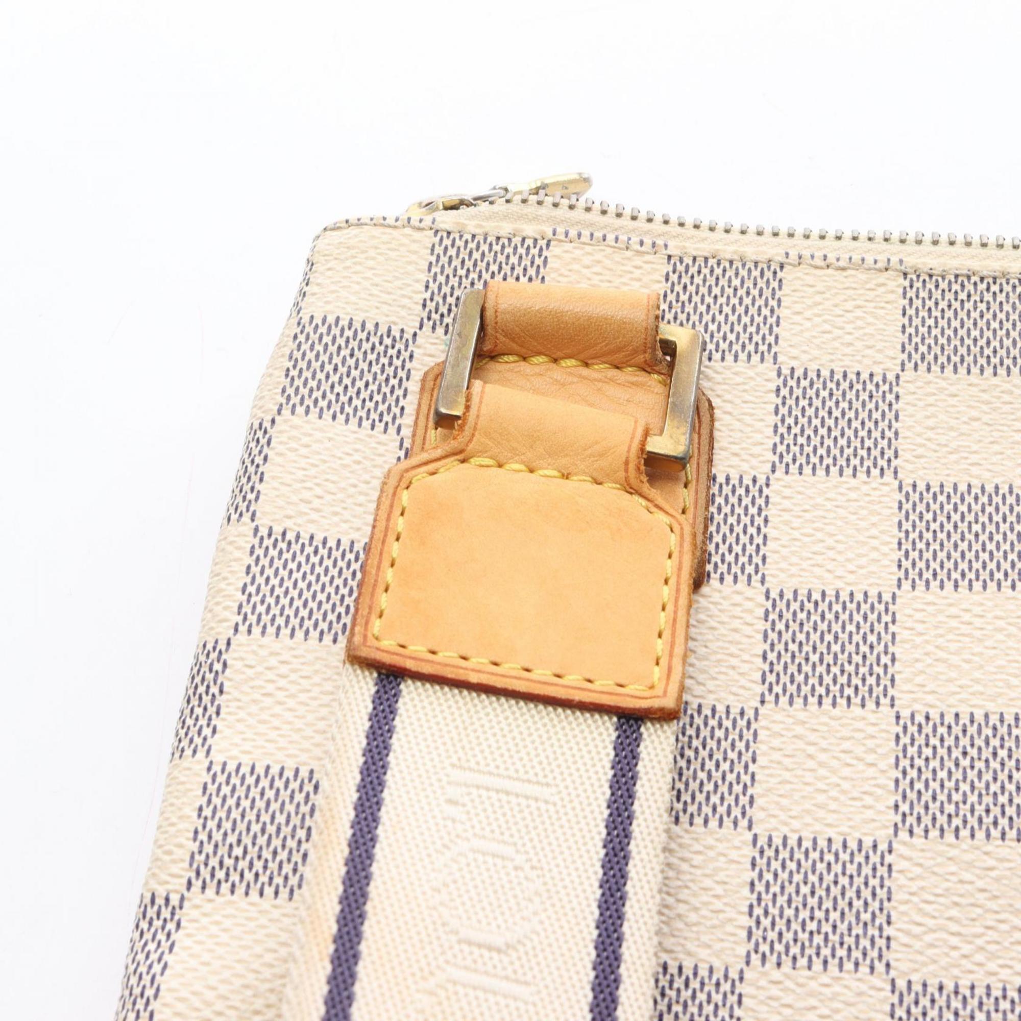 Louis Vuitton White Coated Canvas Leather Shoulder Bag