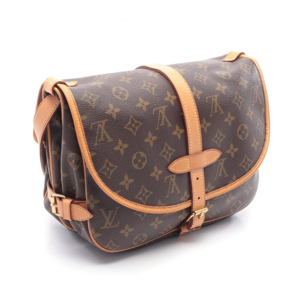 Louis Vuitton Brown Coated Canvas Monogram Leather Handbag Shoulder Bag