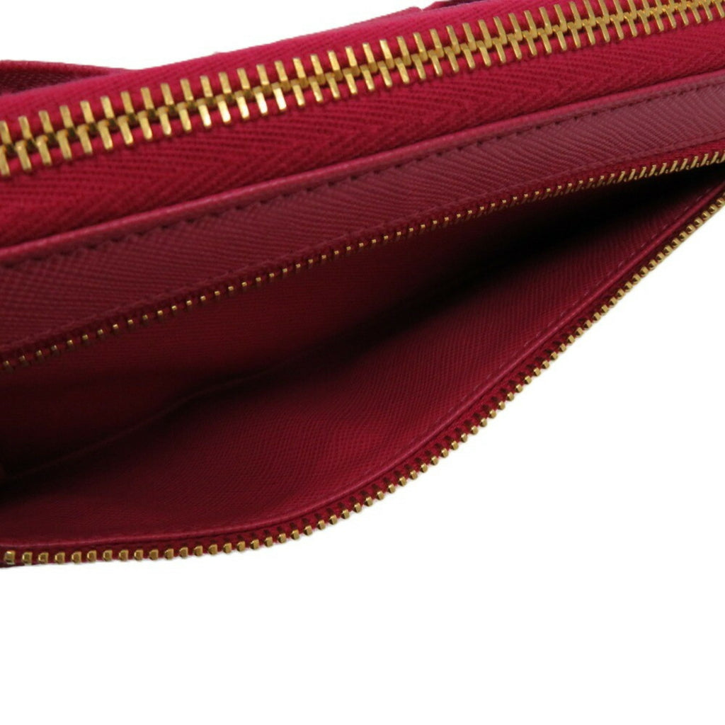 Prada Pink Leather Long Wallet (Bi-Fold)