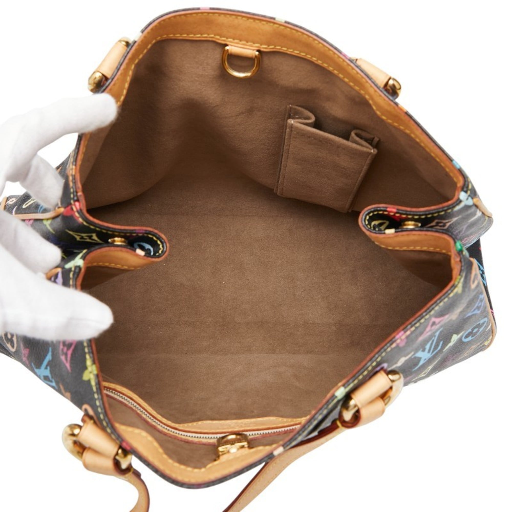 Louis Vuitton Black Multi-Color Pvc Leather Handbag Tote Bag