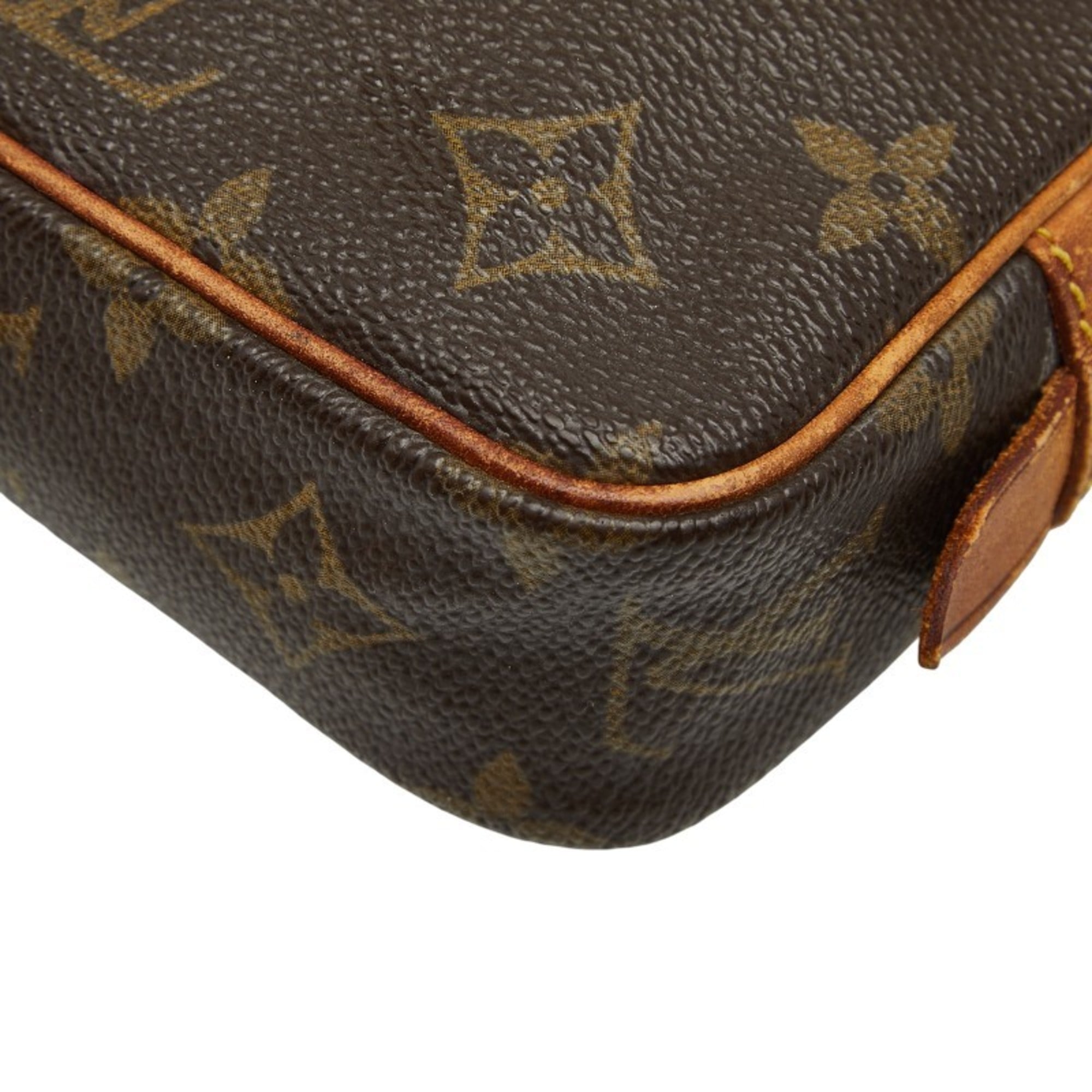 Louis Vuitton Brown Pvc Leather Pochette Shoulder Bag