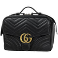 Gucci Gg Marmont Black Leather Handbag Shoulder Bag (Pre-Owned)