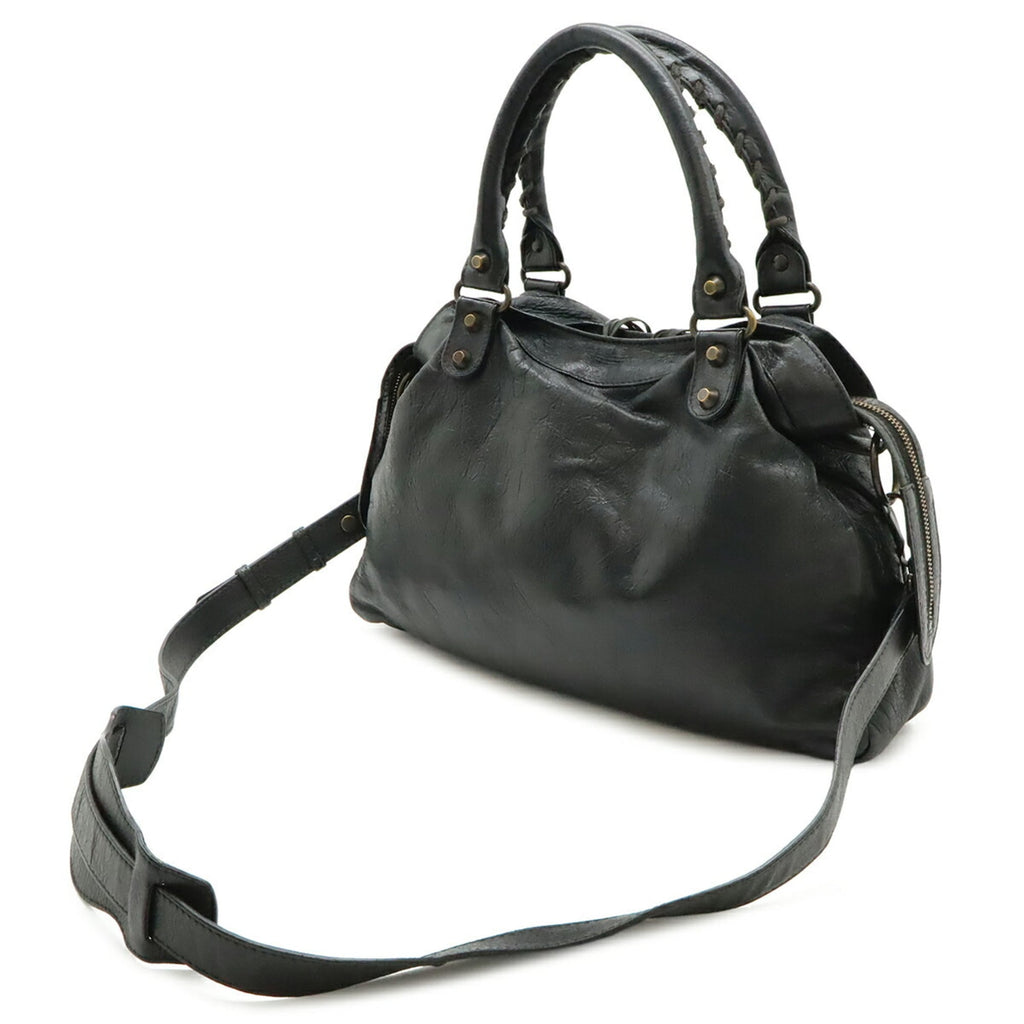 Balenciaga Black Leather Handbag Shoulder Bag Tote