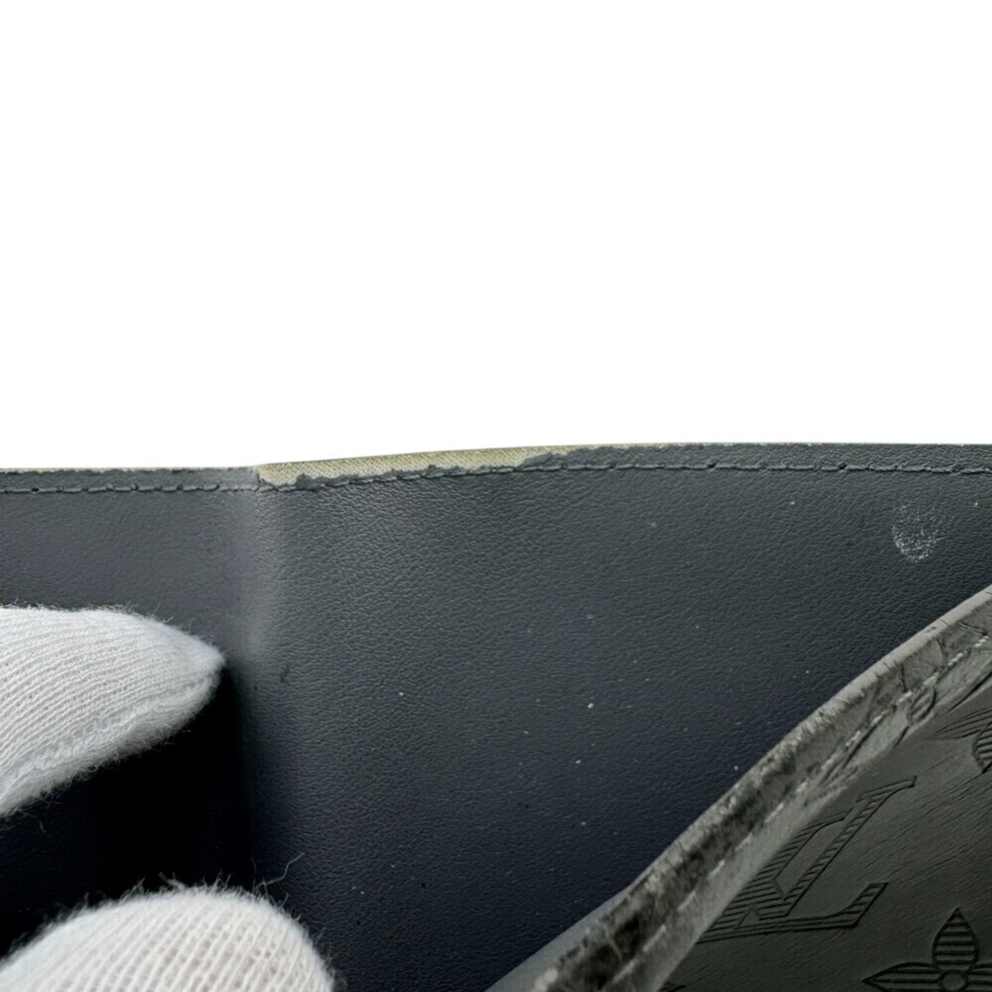 Louis Vuitton Dark Gray Gray Leather Wallet