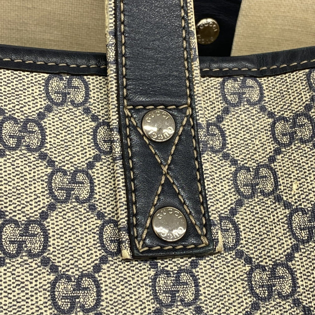 Gucci Beige Navy Pvc Tote Bag (Pre-Owned)