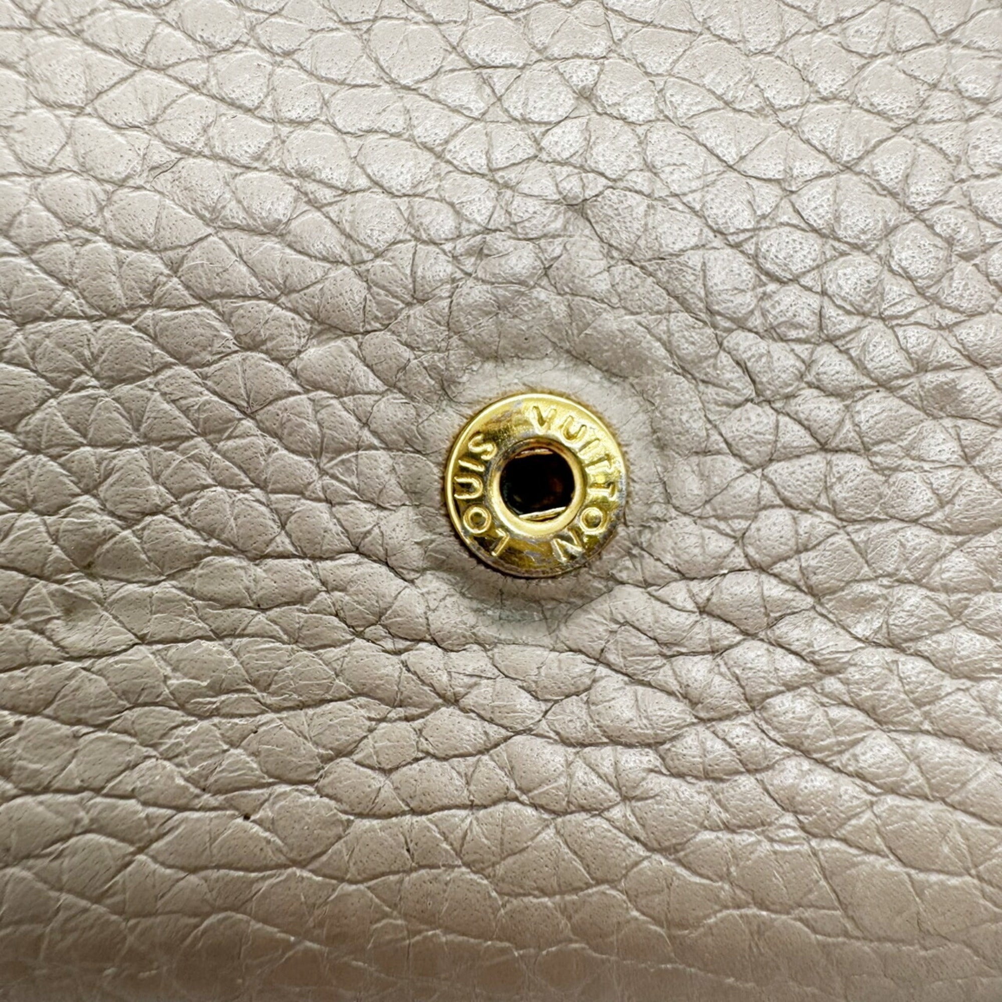 Louis Vuitton Beige Grayish Leather Long Wallet