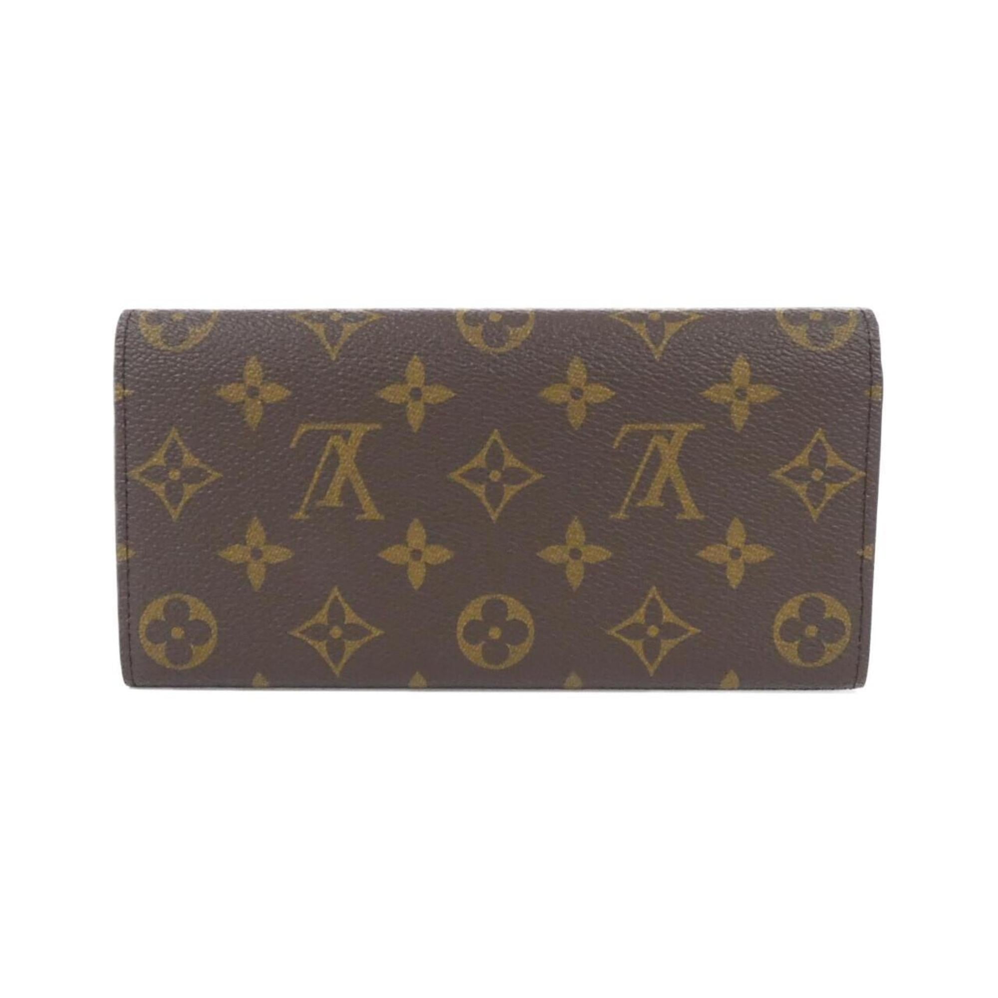 Louis Vuitton Brown Fuchsia Coated Canvas Long Wallet (Tri-Fold)