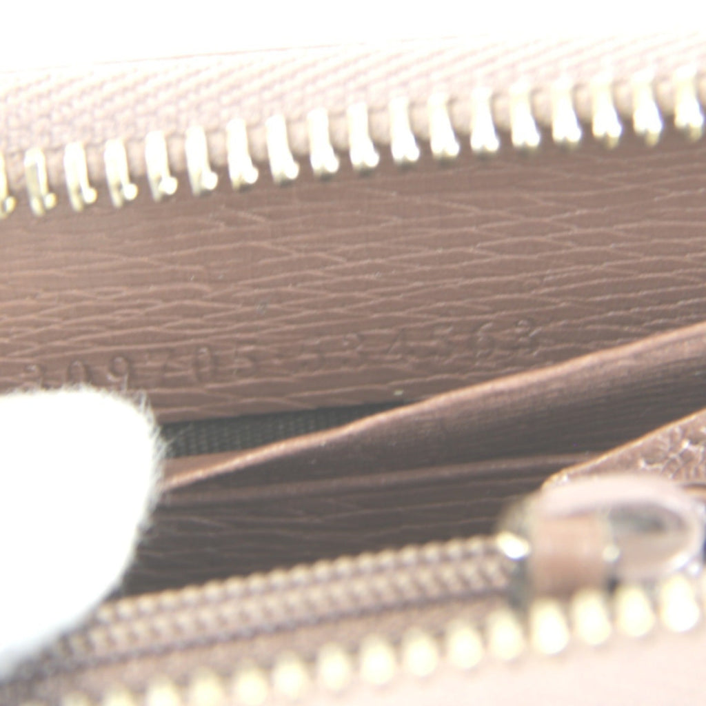 Gucci Gucci Interlocking Gray Beige Pink Leather Long Wallet (Bi-Fold) (Pre-Owned)