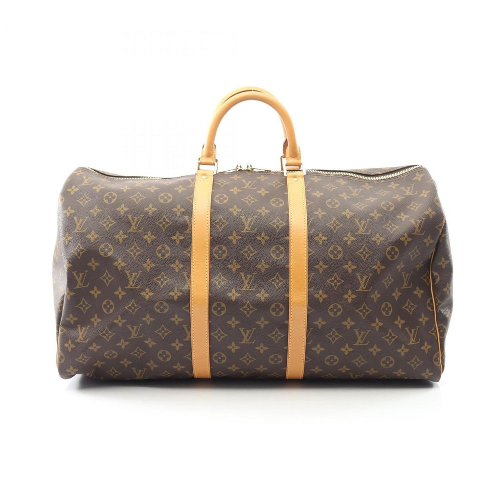 Louis Vuitton Brown Monogram Coated Canvas Leather Boston Bag