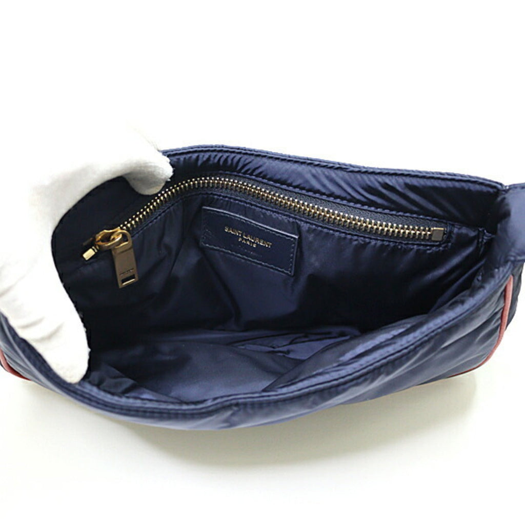 Saint Laurent Navy Red Color Leather Shoulder Bag (Pre-Owned)