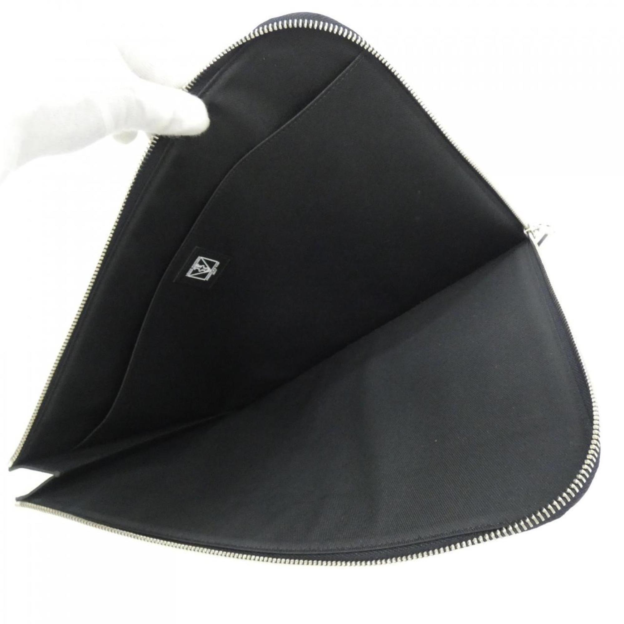 Louis Vuitton Black Cobalt Coated Canvas Handbag Pochette