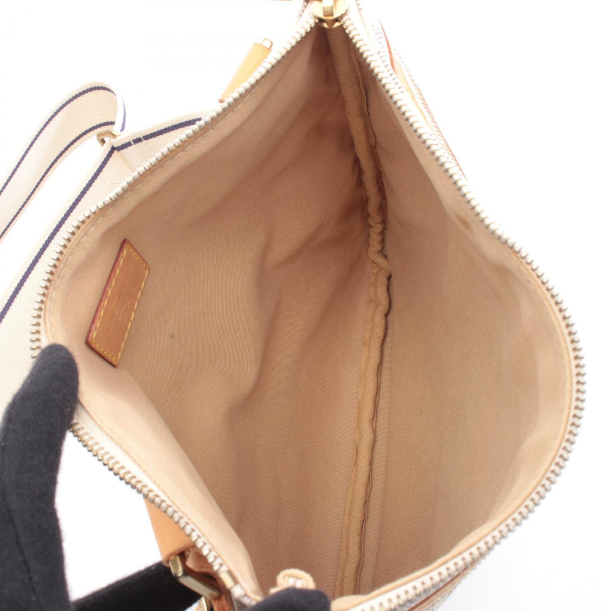 Louis Vuitton Damier Azur White Coated Canvas Leather Handbag Shoulder Bag