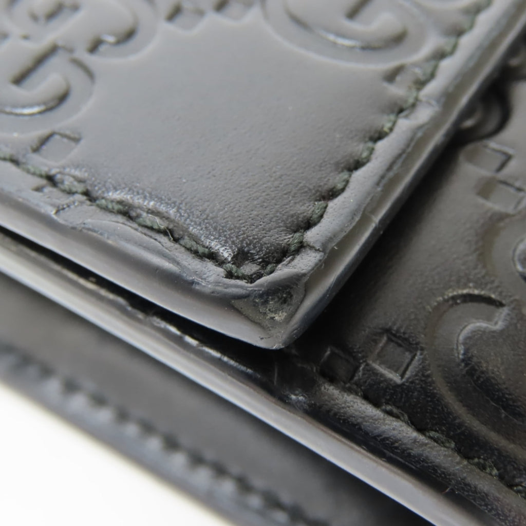 Gucci Black Gg Leather Wallet (Bi-Fold) (Pre-Owned)