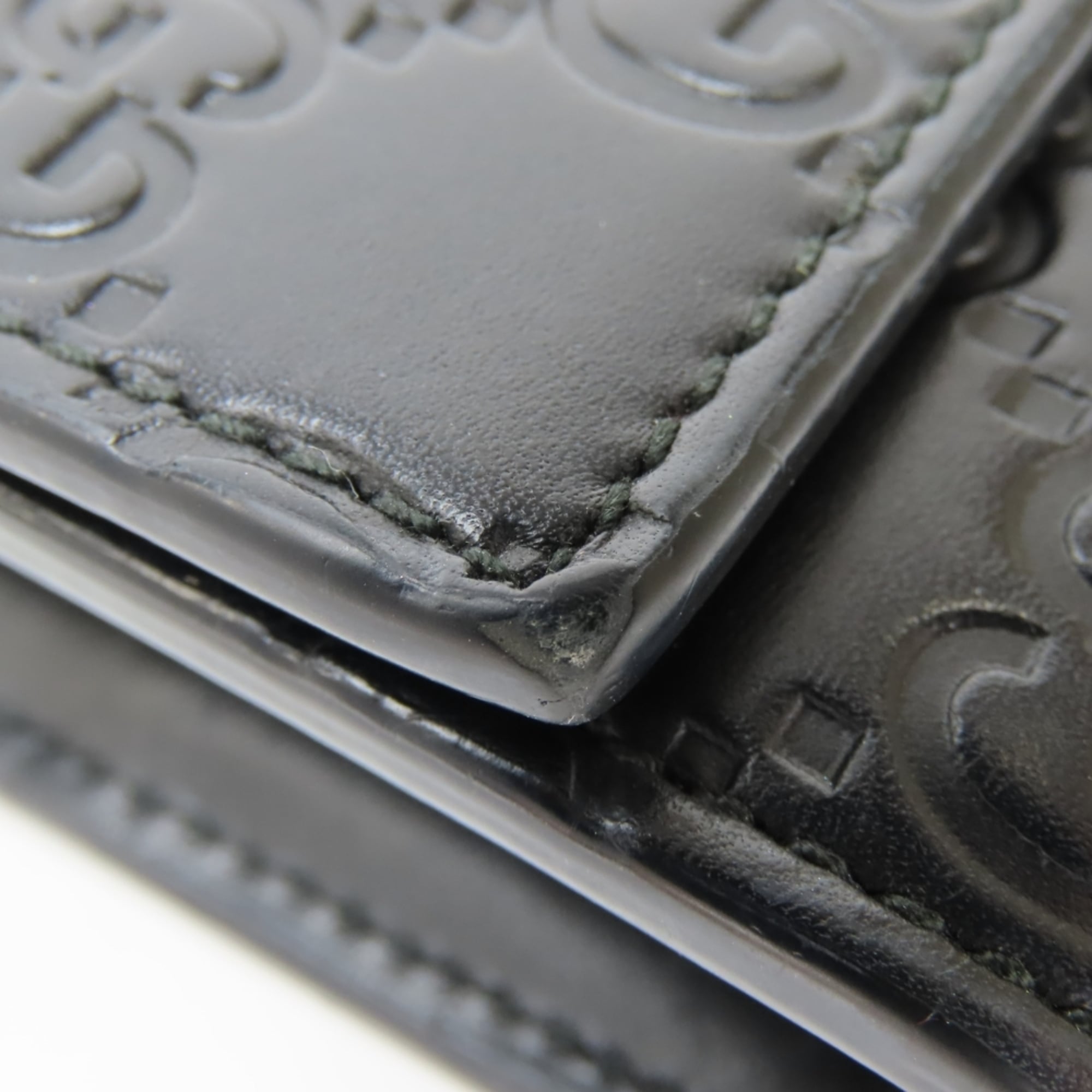Gucci Black Gg Leather Wallet (Bi-Fold) (Pre-Owned)