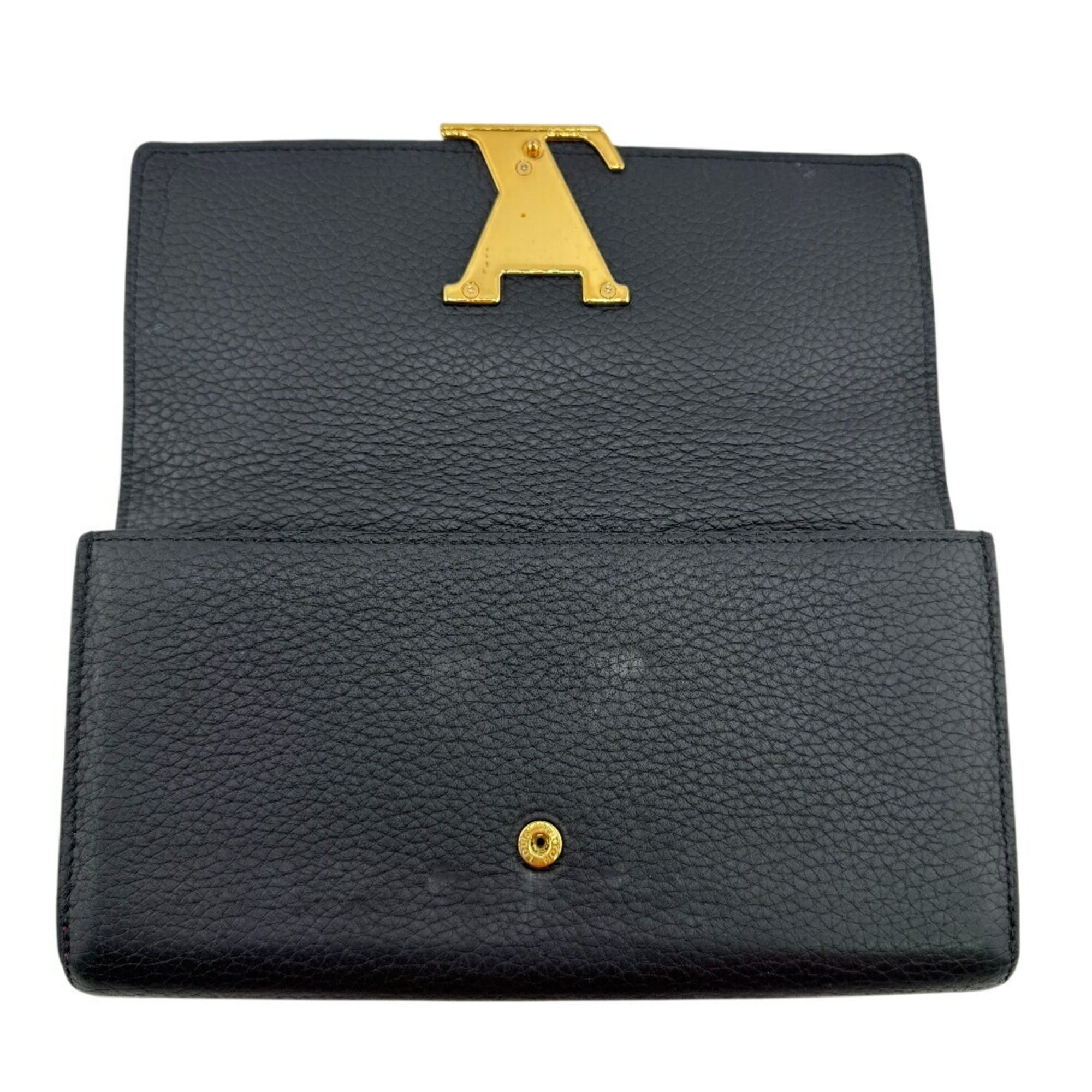 Louis Vuitton Taurillon Black Leather Long Wallet