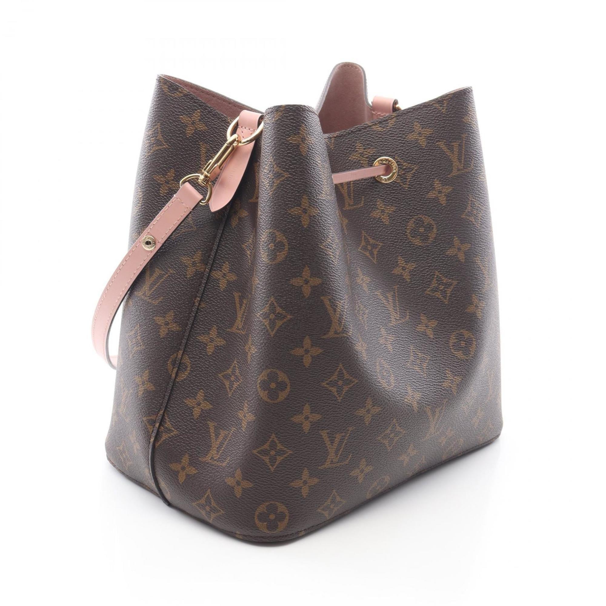 Louis Vuitton Brown Monogram Pink Rose Poudre Coated Canvas Leather Handbag Shoulder Bag