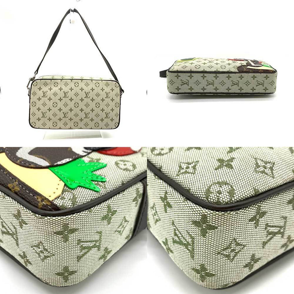 Louis Vuitton Monogram Mini Green Khaki Multi-Color Monogram Mini Handbag Pochette