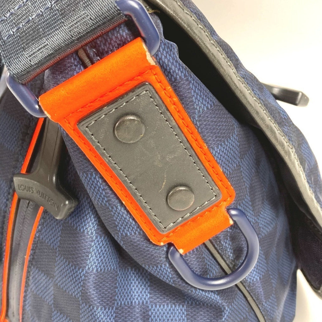 Louis Vuitton Navy Orange Leather Nylon Messenger Bag Shoulder Bag