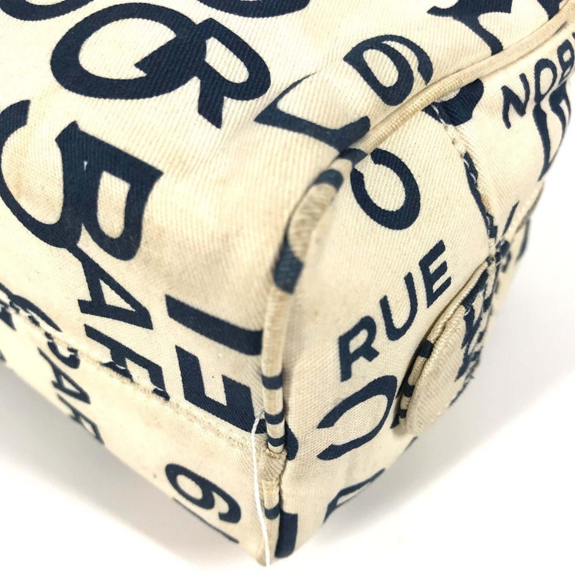 Chanel Navy White Canvas Clutch Bag