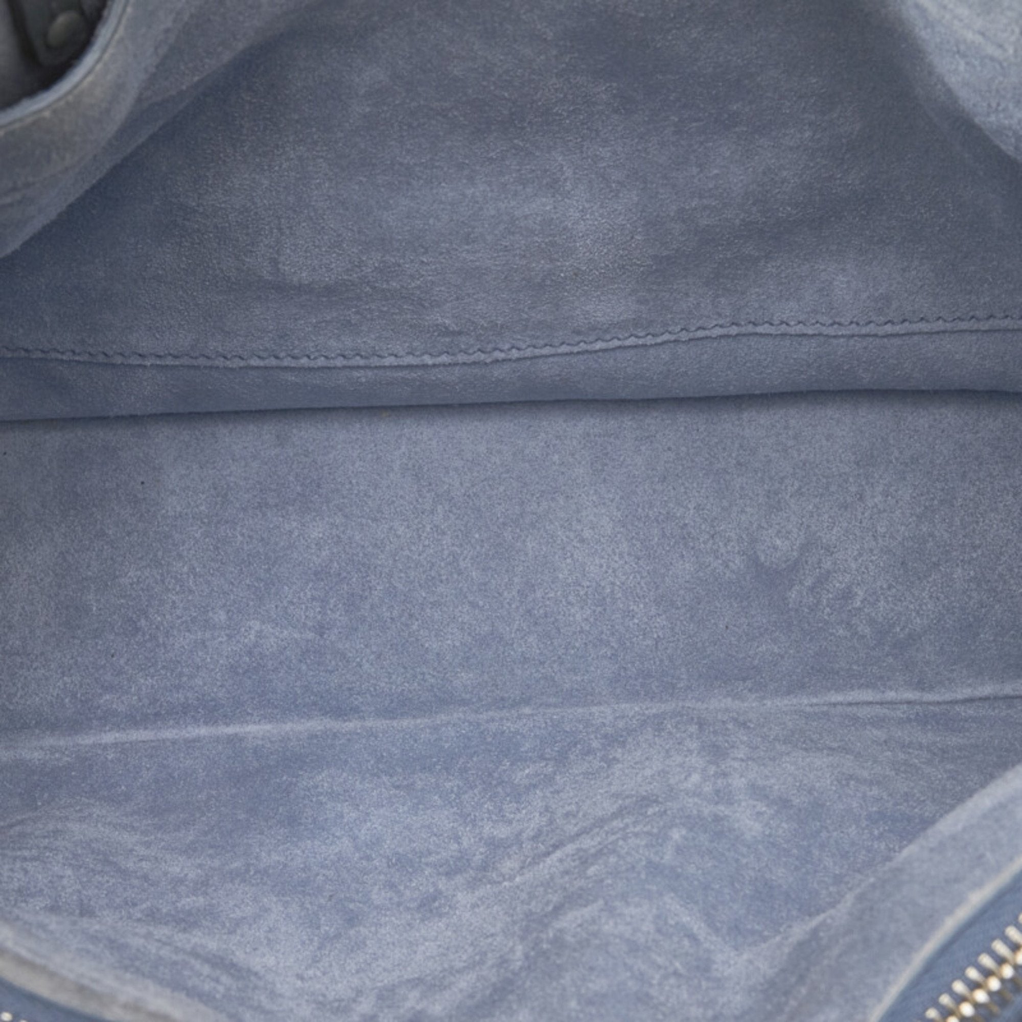 Prada Blue Light Blue Gray Leather Shoulder Bag Tote Bag