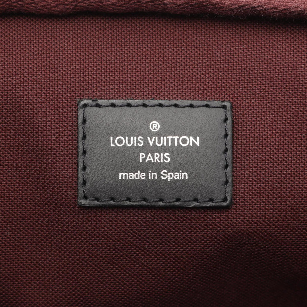Louis Vuitton Black Brown Coated Canvas Leather Briefcase