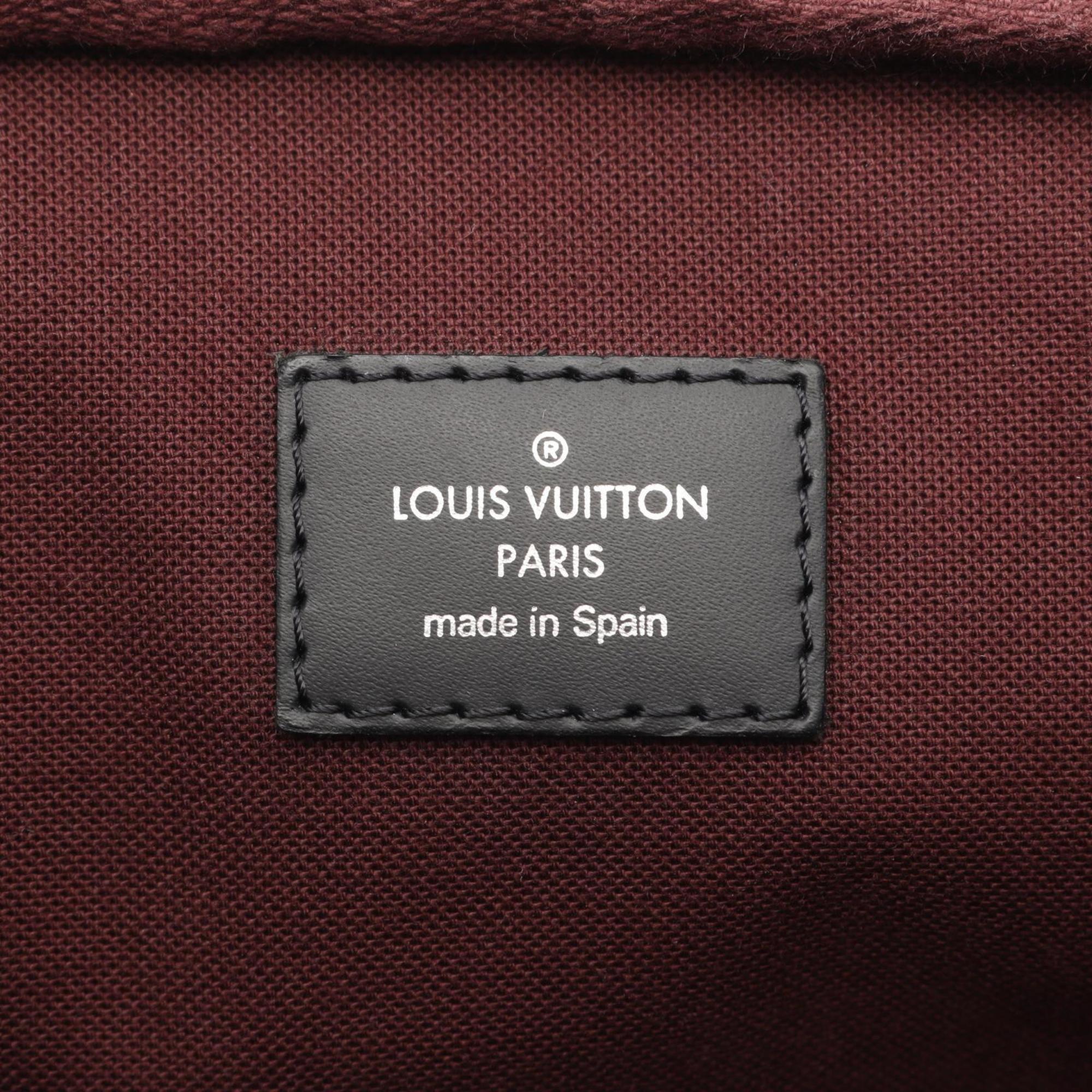 Louis Vuitton Black Brown Coated Canvas Leather Briefcase