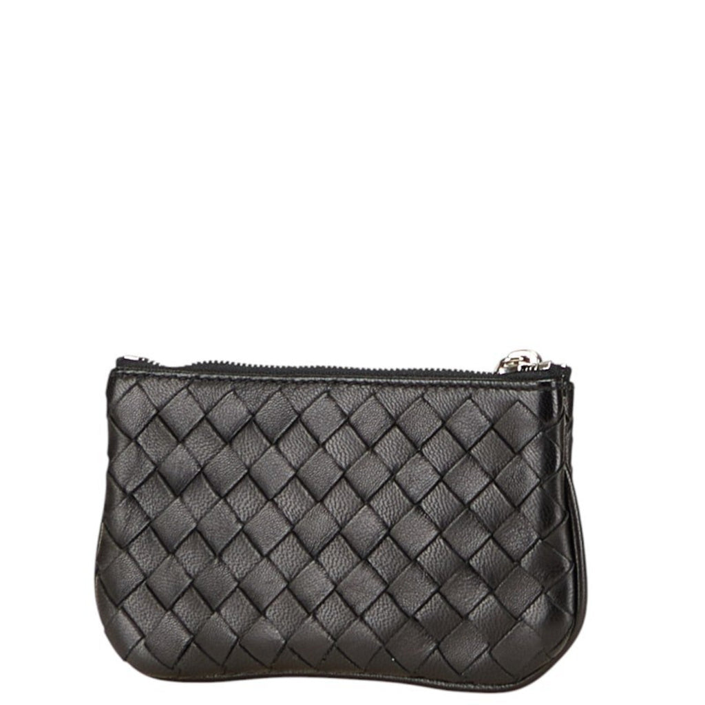 Bottega Veneta Black Leather Coin Purse/Coin Case