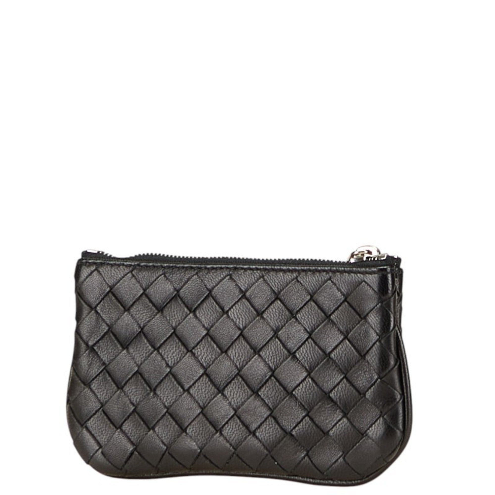 Bottega Veneta Black Leather Coin Purse/Coin Case