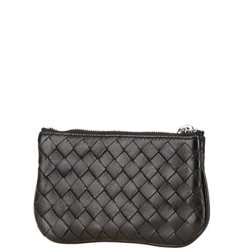 Bottega Veneta Black Leather Coin Purse/Coin Case