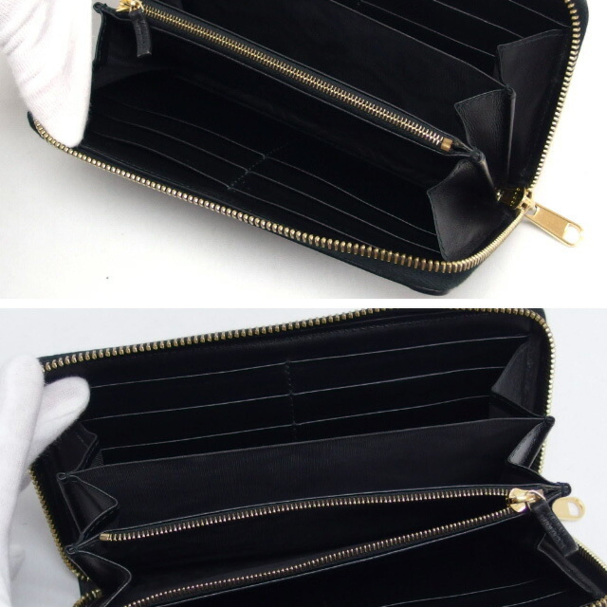 Gucci Black Leather Long Wallet (Bi-Fold) (Pre-Owned)