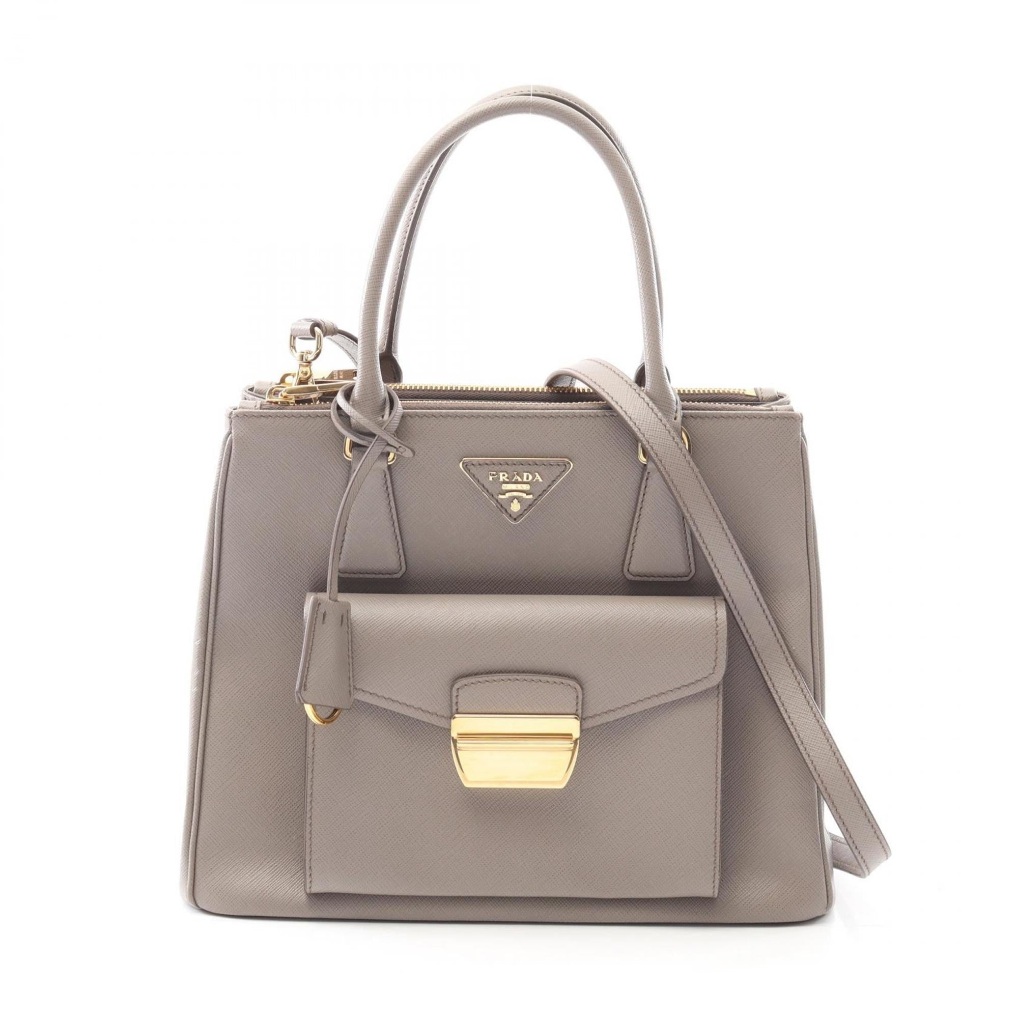 Prada Gray Leather Handbag