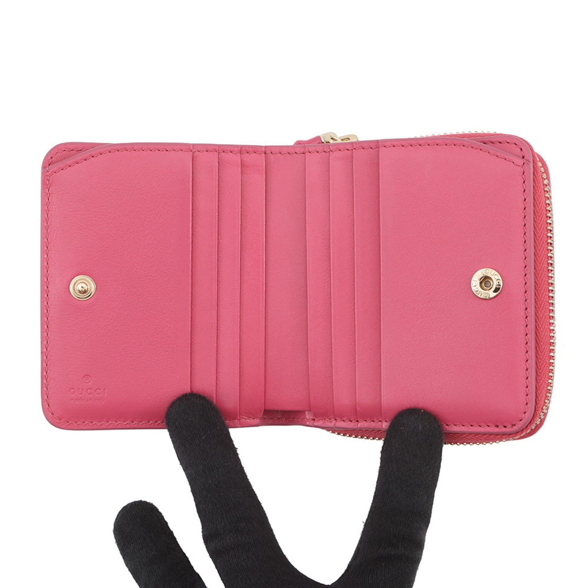 Gucci Bamboo Pink Leather Wallet (Bi-Fold) (Pre-Owned)