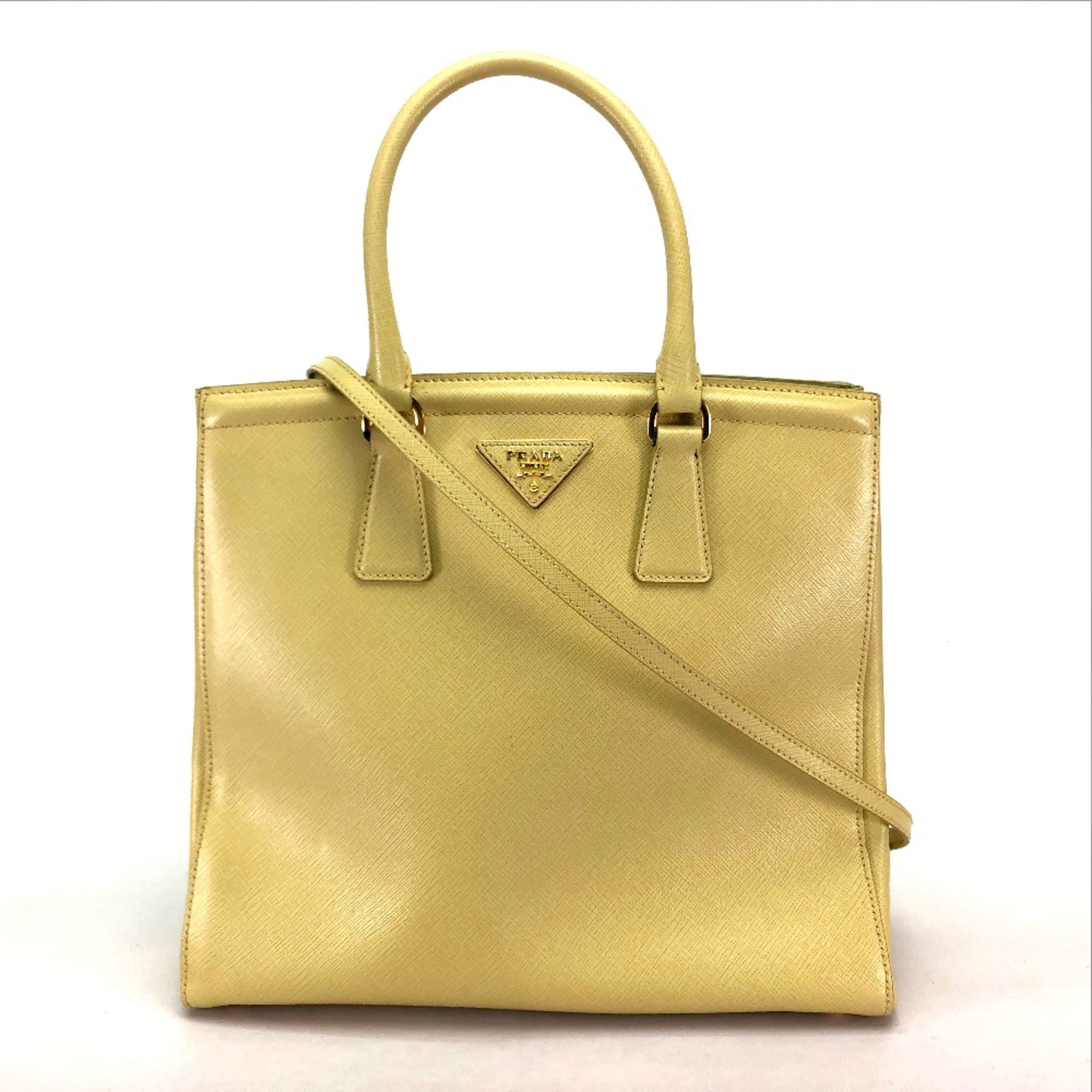 Prada Yellow Leather Handbag