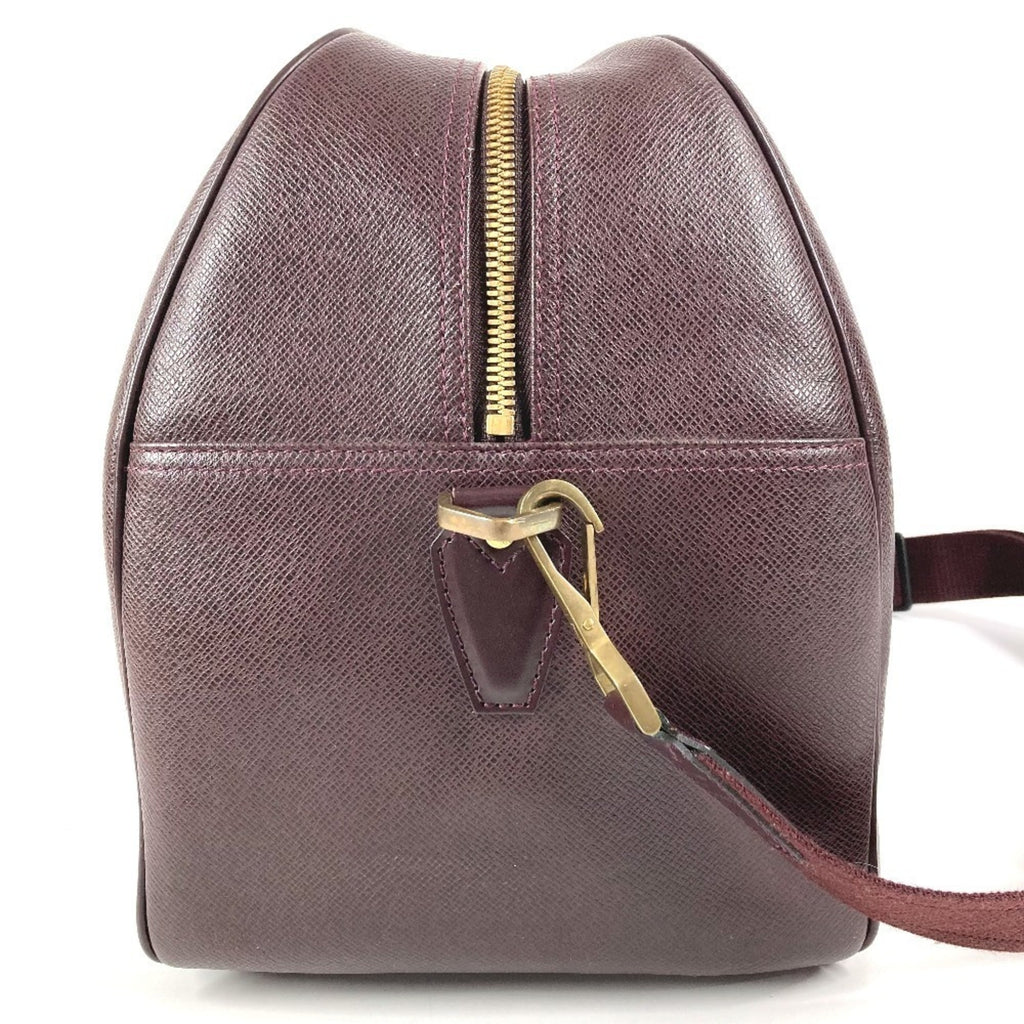 Louis Vuitton Acajou Purple Taiga Leather Boston Bag Shoulder Bag