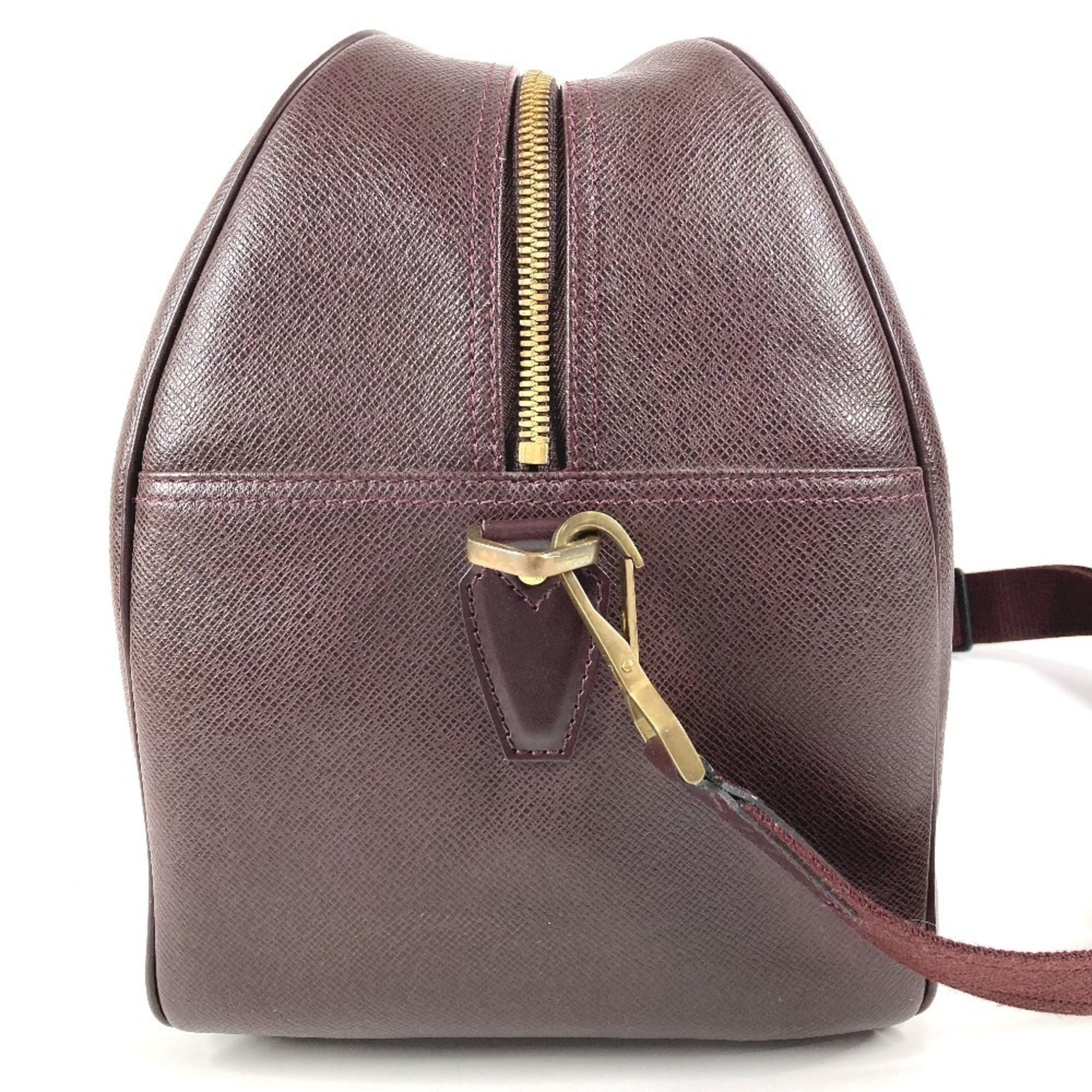 Louis Vuitton Acajou Purple Taiga Leather Boston Bag Shoulder Bag