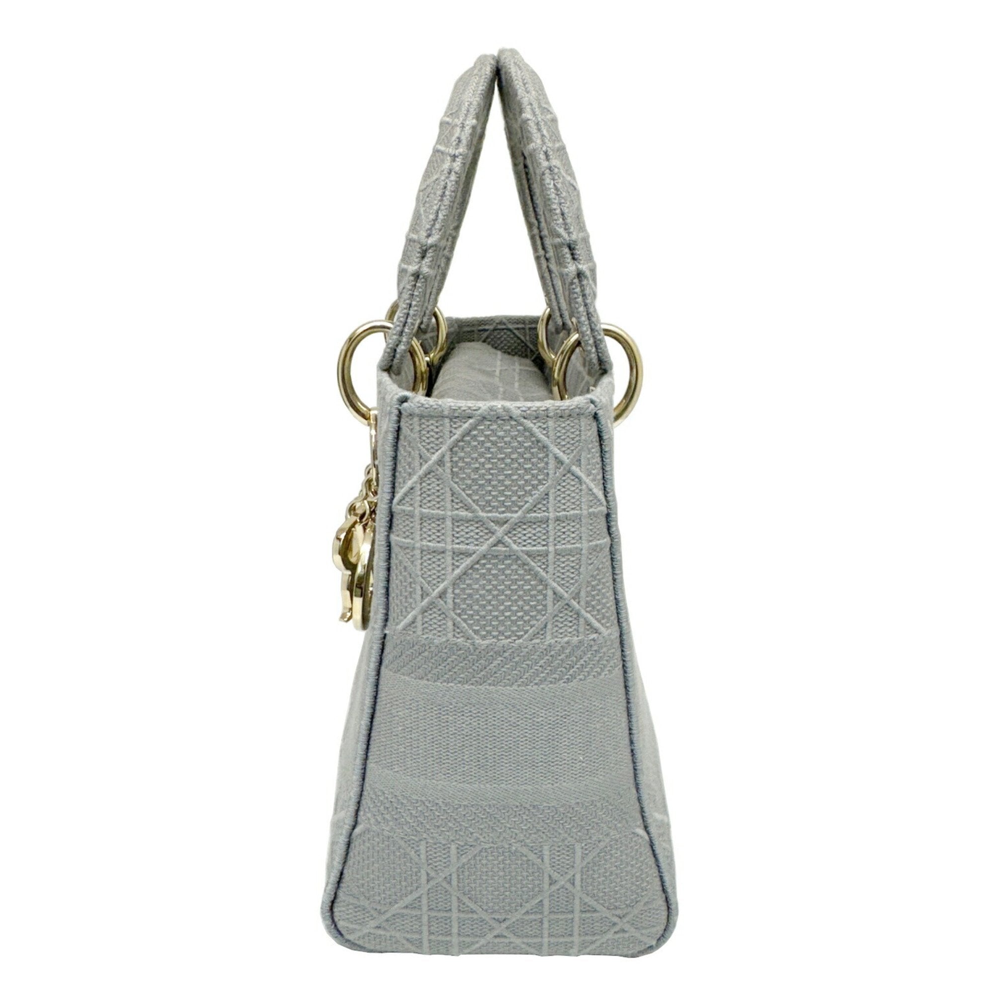 Christian Dior Gray Canvas Handbag Shoulder Bag (Pre-Owned)