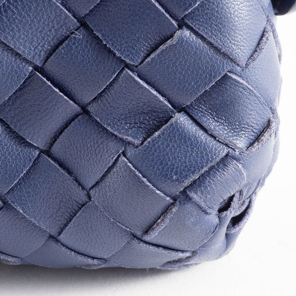 Bottega Veneta Navy Leather Shoulder Bag