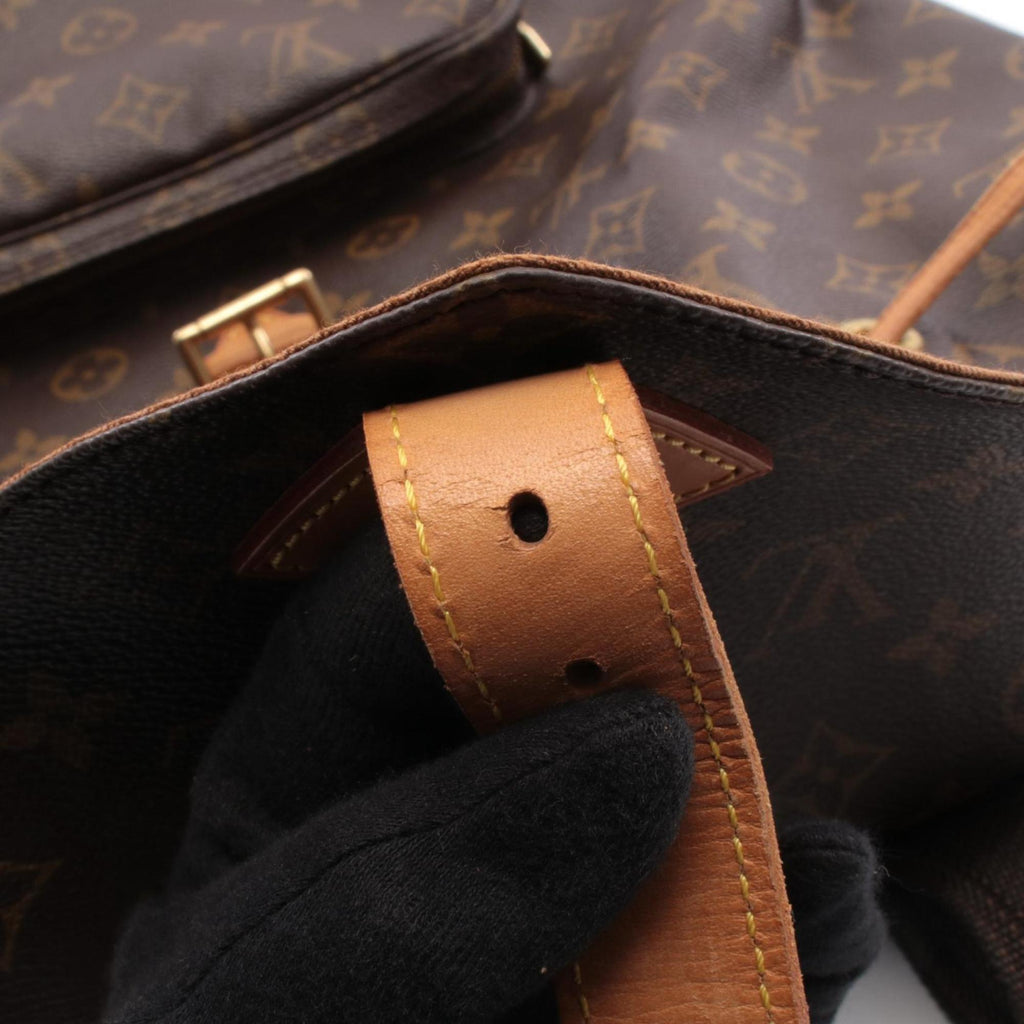Louis Vuitton Brown Coated Canvas Leather Backpack Handbag