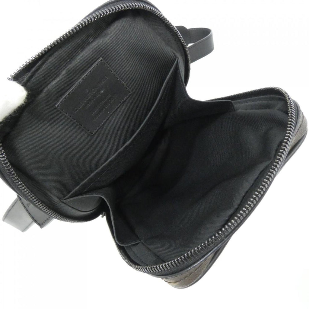 Louis Vuitton Black Brown Coated Canvas Shoulder Bag