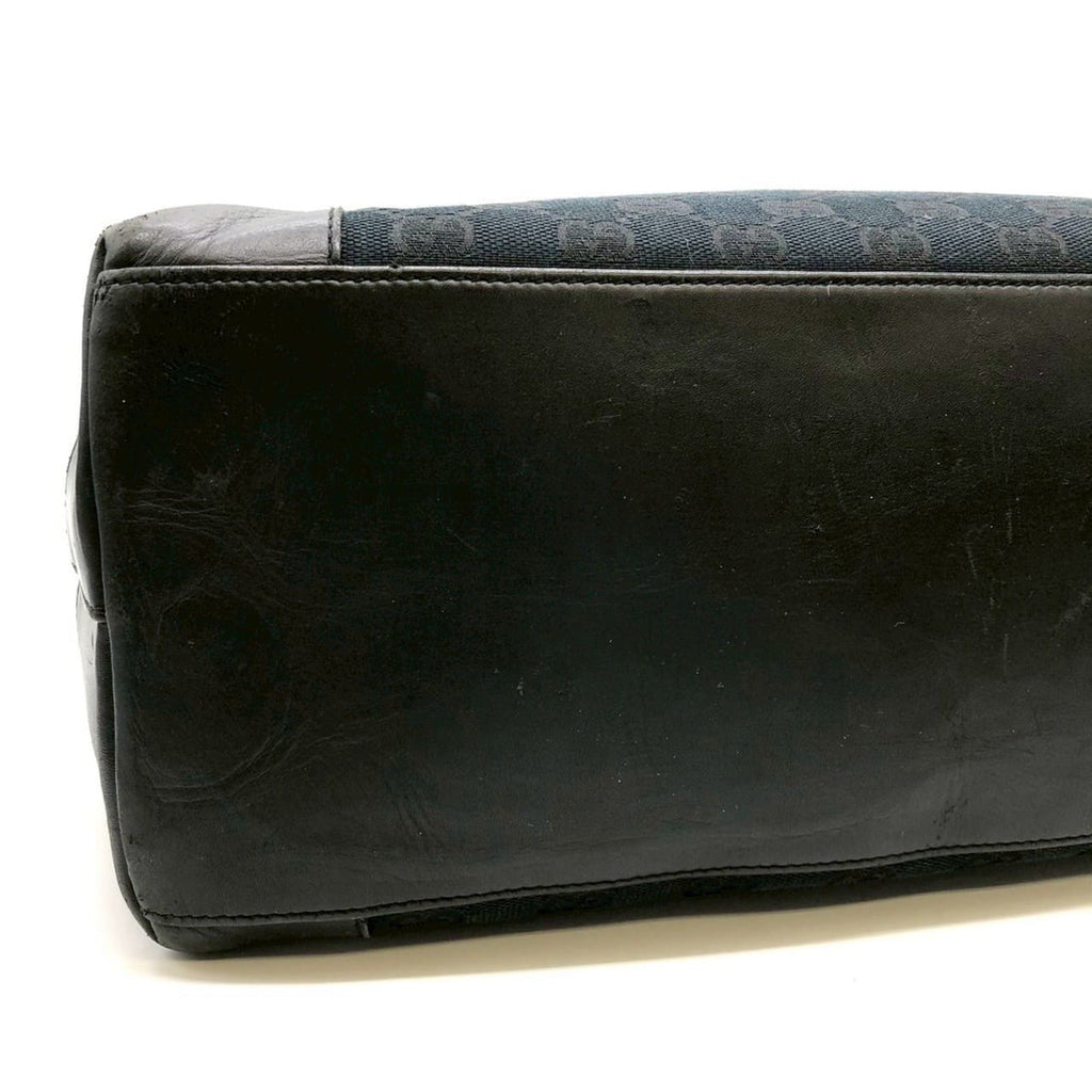 Gucci Gg Canvas Black Gg Canvas Handbag Tote Bag (Pre-Owned)