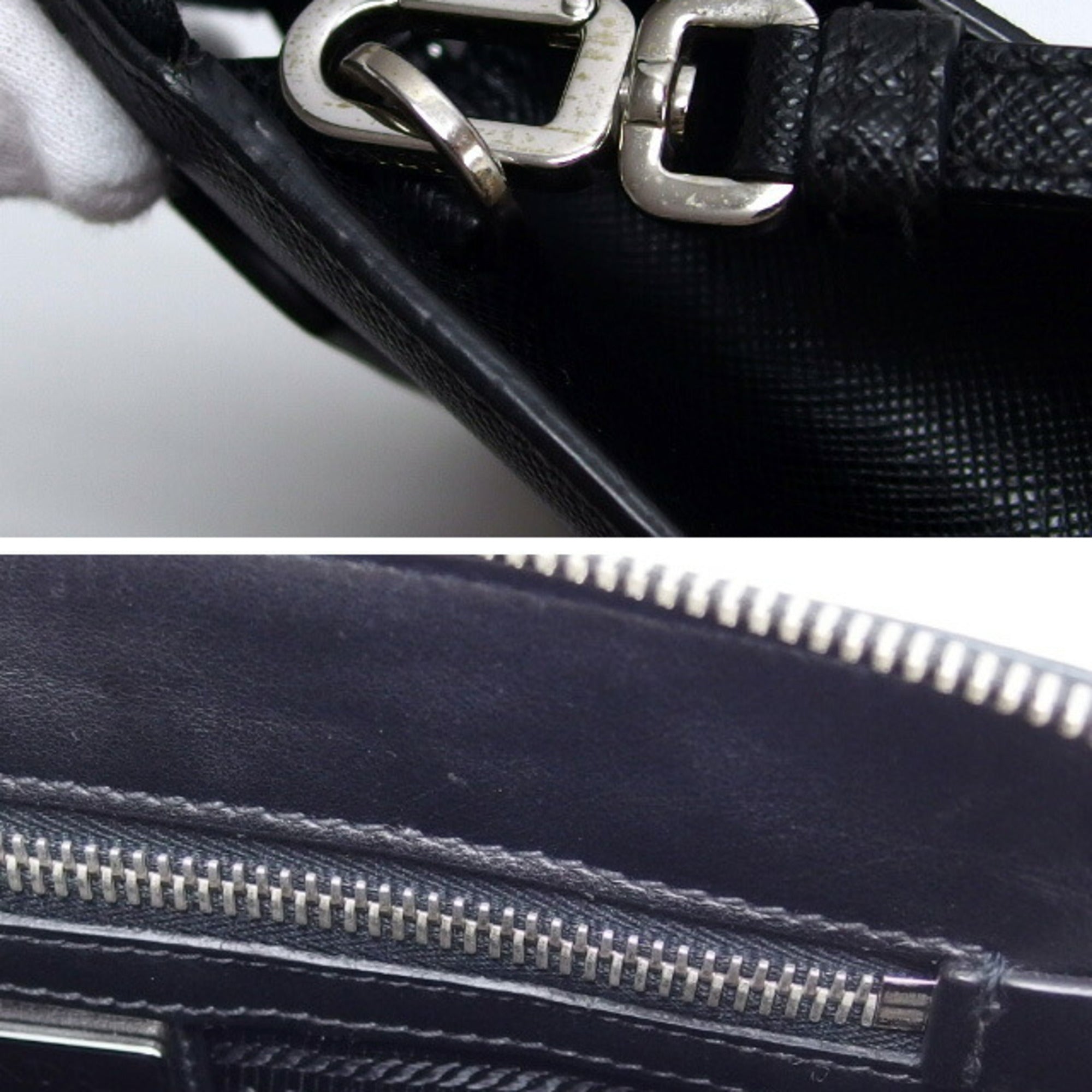 Prada Nero Leather Clutch Bag