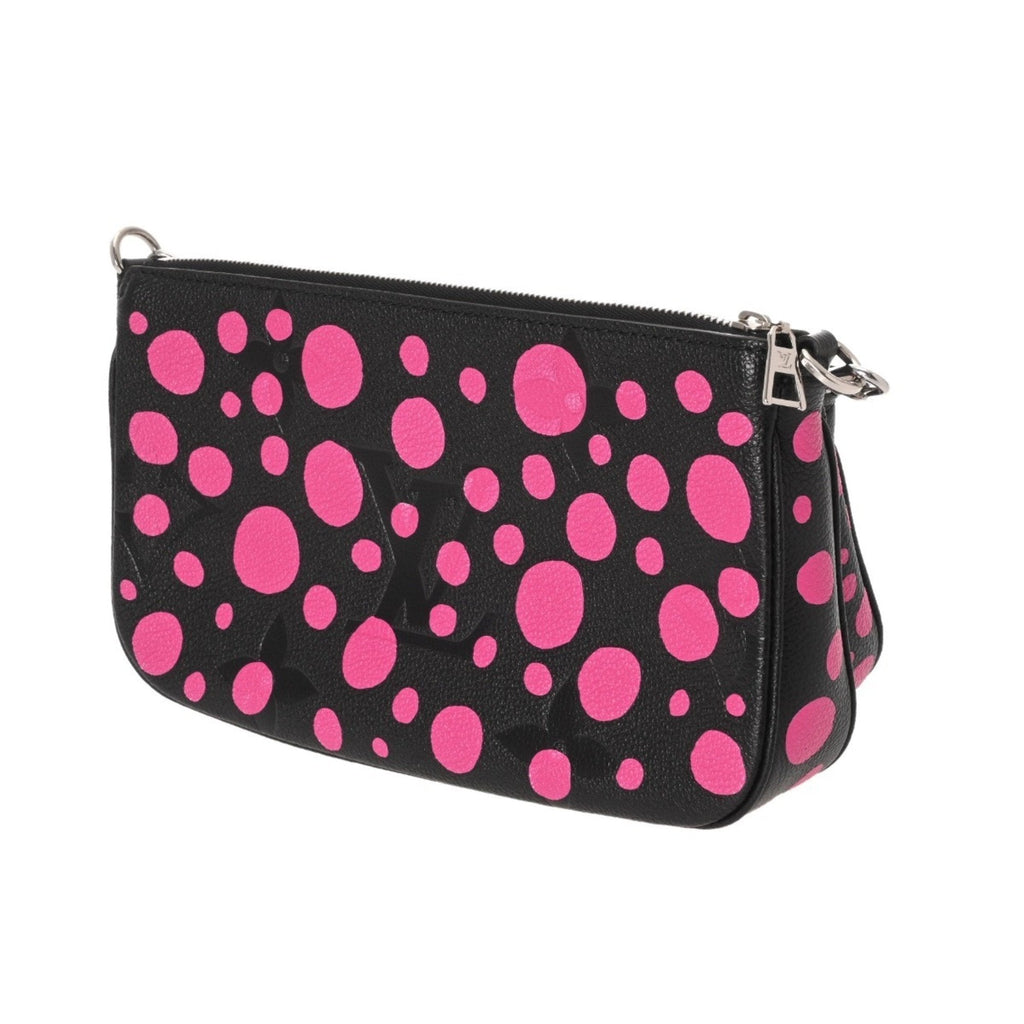 Louis Vuitton Noir Pink Leather Pochette Pouch Shoulder Bag